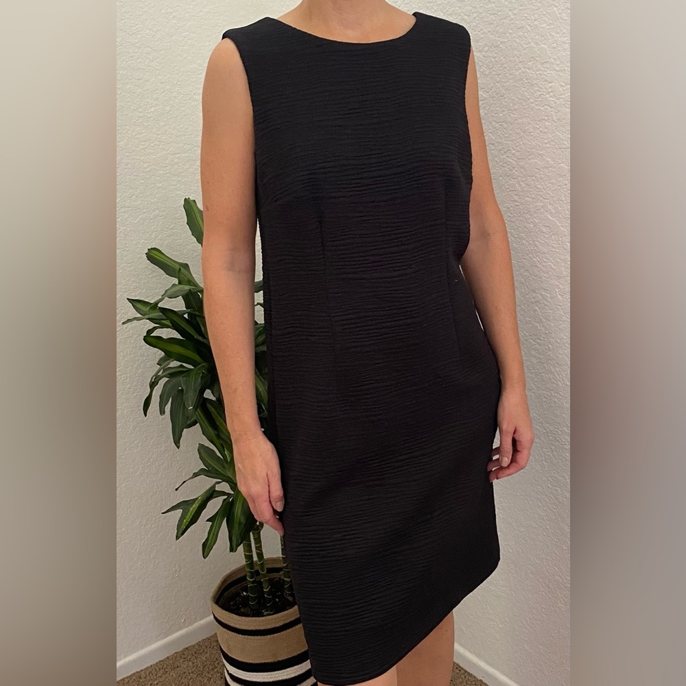 Mario Serrani Italy Textured Black Dress